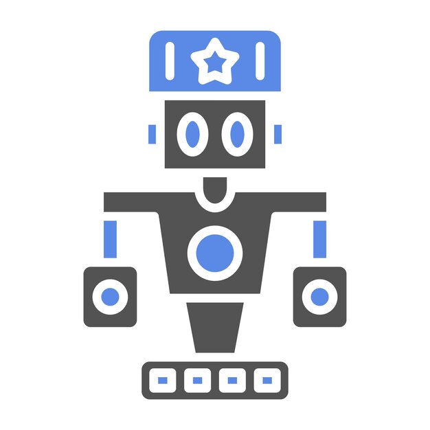 Diseño vectorial Estilo del icono del robot militar