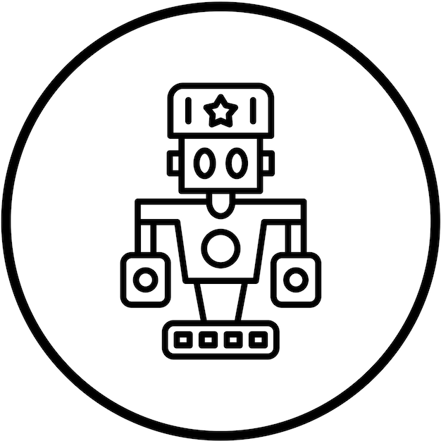 Diseño vectorial Estilo del icono del robot militar