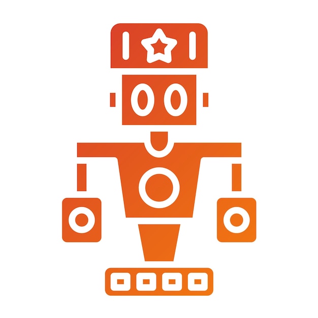 Diseño vectorial Estilo del icono del robot militar