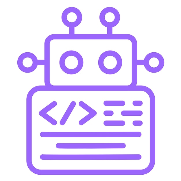 Diseño vectorial Estilo de icono de robot programado