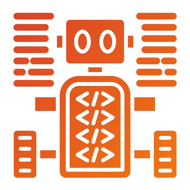 Diseño vectorial Estilo de icono de robot programado