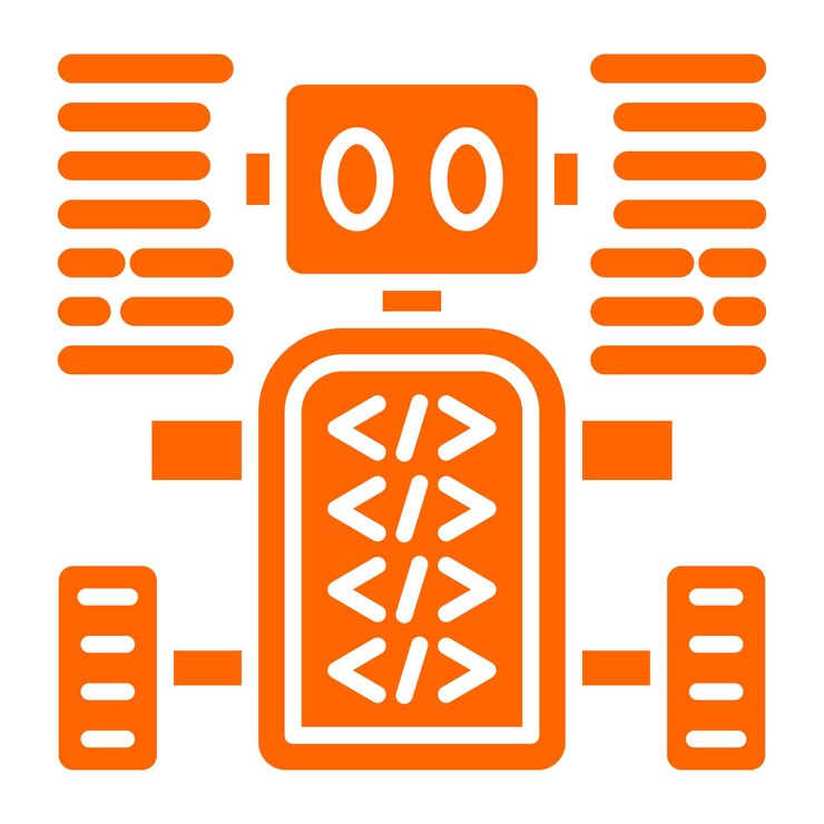 Vector diseño vectorial estilo de icono de robot programado