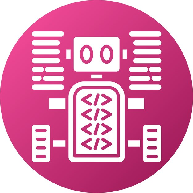 Diseño vectorial Estilo de icono de robot programado