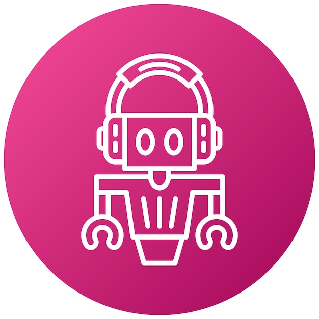 Diseño vectorial Estilo del icono del robot de servicio al cliente