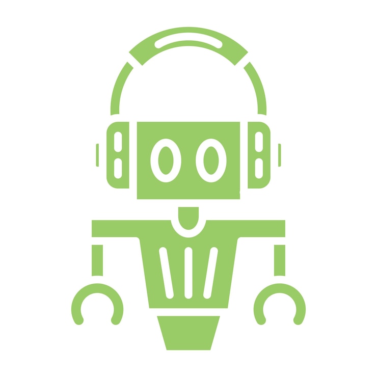 Vector diseño vectorial estilo del icono del robot de servicio al cliente