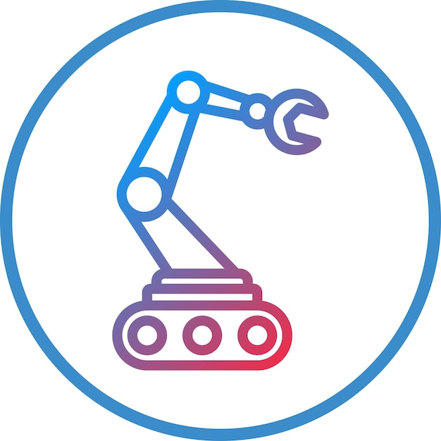 Diseño vectorial Estilo de icono de robótica autónoma