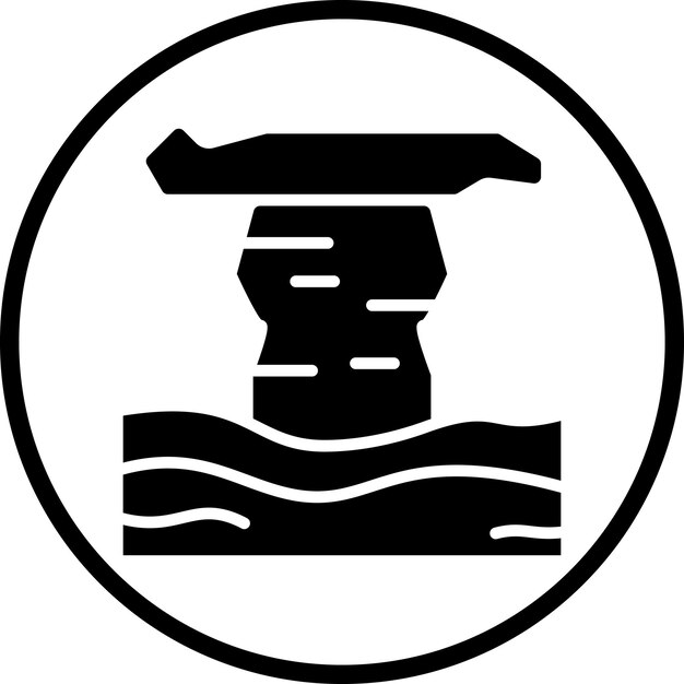 Diseño vectorial Estilo de icono de las rocas del desierto