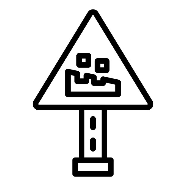 Diseño vectorial Estilo del icono de las rocas que caen