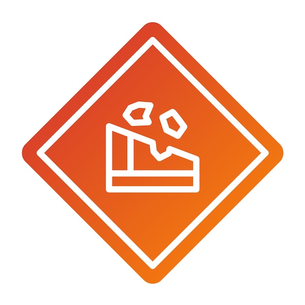Diseño vectorial Estilo del icono de las rocas que caen