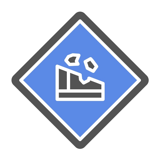 Diseño vectorial Estilo del icono de las rocas que caen