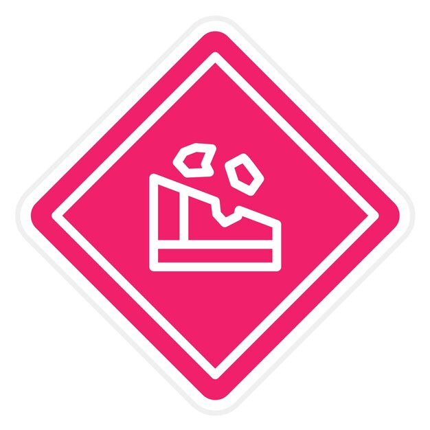 Diseño vectorial Estilo del icono de las rocas que caen