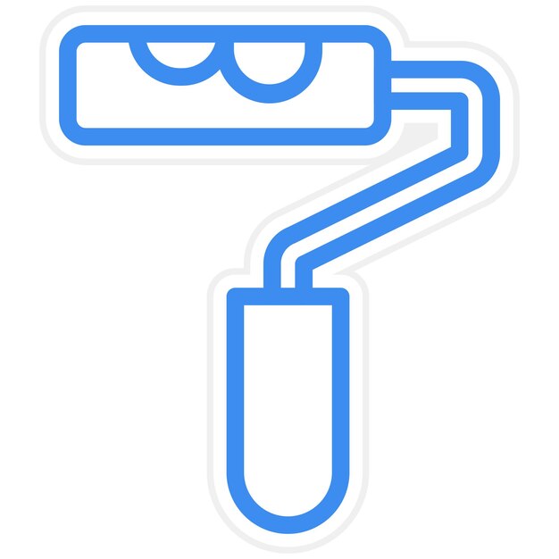 Diseño vectorial Estilo del icono del rodillo de pintura