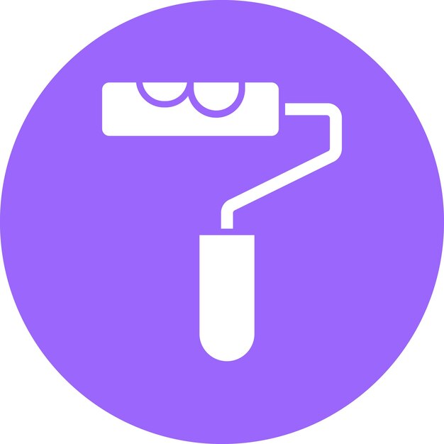 Diseño vectorial Estilo del icono del rodillo de pintura