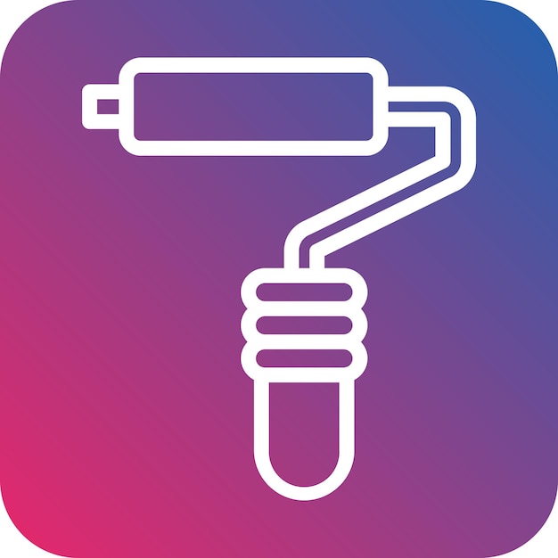 Diseño vectorial Estilo del icono del rodillo de pintura