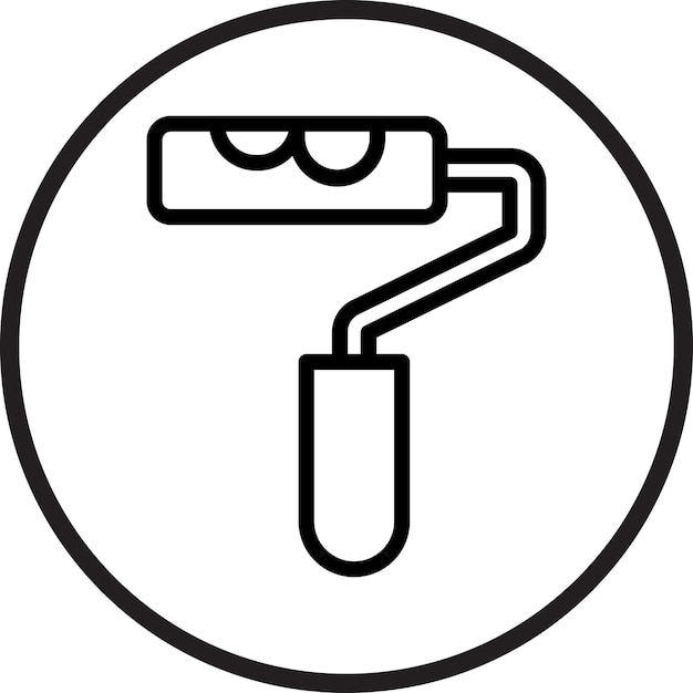 Diseño vectorial Estilo del icono del rodillo de pintura