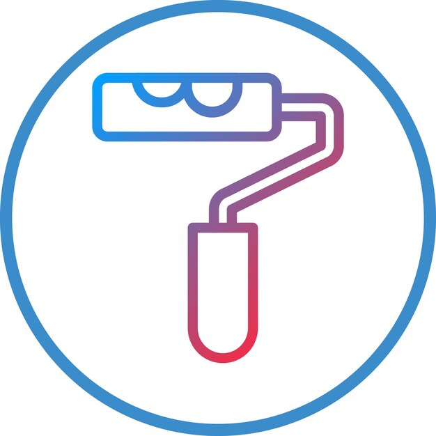 Diseño vectorial Estilo del icono del rodillo de pintura