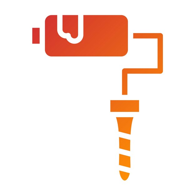 Diseño vectorial Estilo del icono del rodillo de pintura