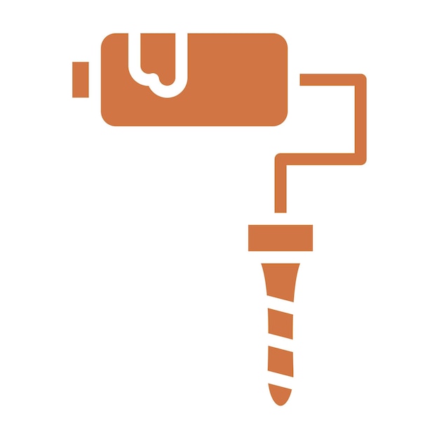Diseño vectorial Estilo del icono del rodillo de pintura