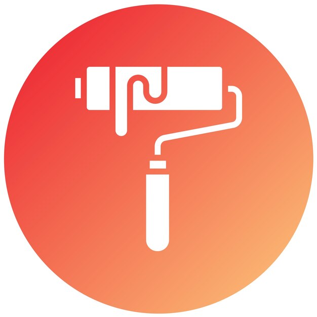 Diseño vectorial Estilo del icono del rodillo de pintura