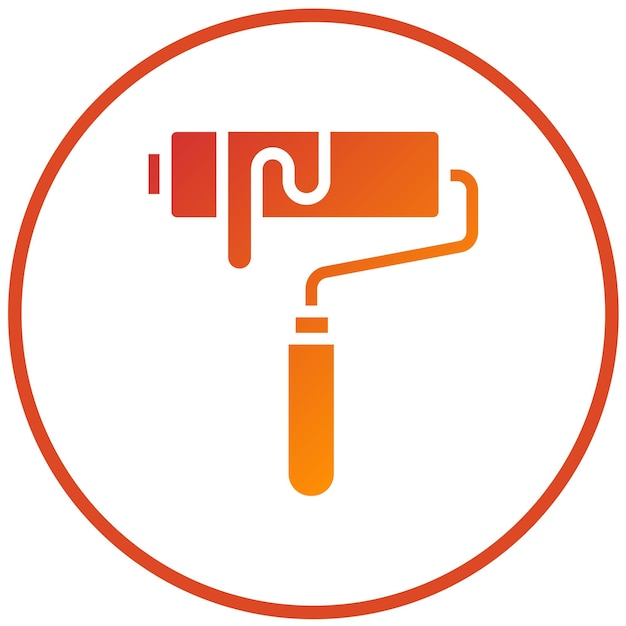 Diseño vectorial Estilo del icono del rodillo de pintura