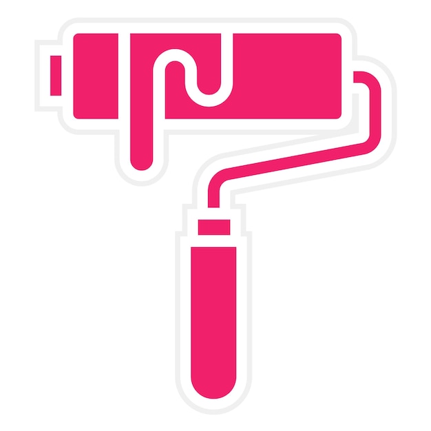 Diseño vectorial Estilo del icono del rodillo de pintura