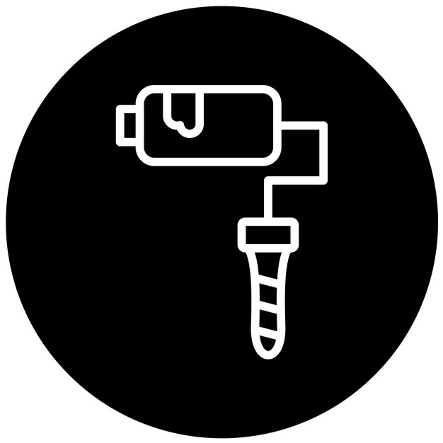 Diseño vectorial Estilo del icono del rodillo de pintura