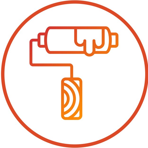 Diseño vectorial Estilo del icono del rodillo de pintura
