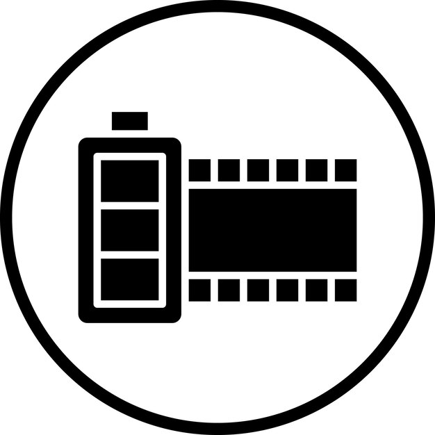 Diseño vectorial Estilo del icono del rollo de la cámara