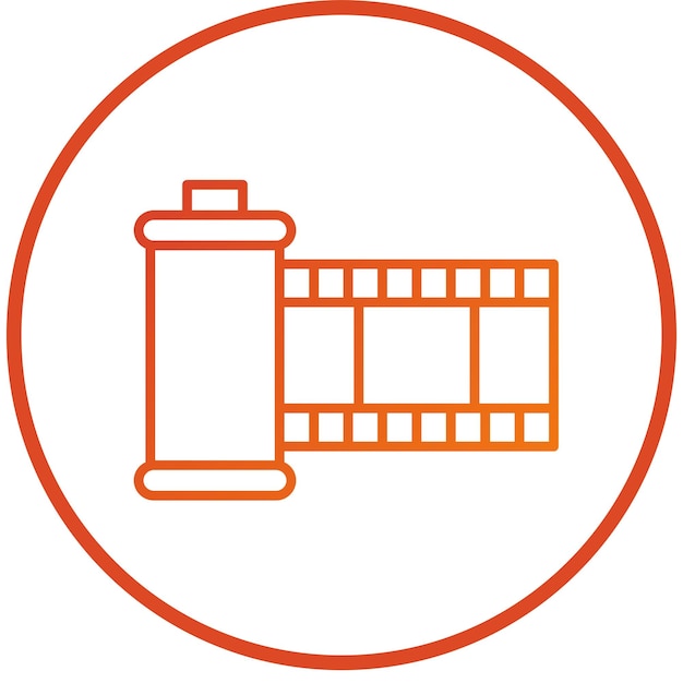 Diseño vectorial Estilo del icono del rollo de la cámara