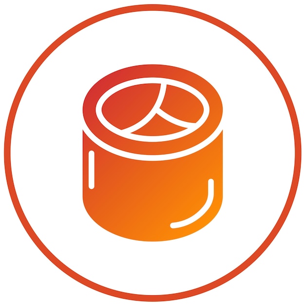 Diseño vectorial del estilo del icono del rollo de sushi