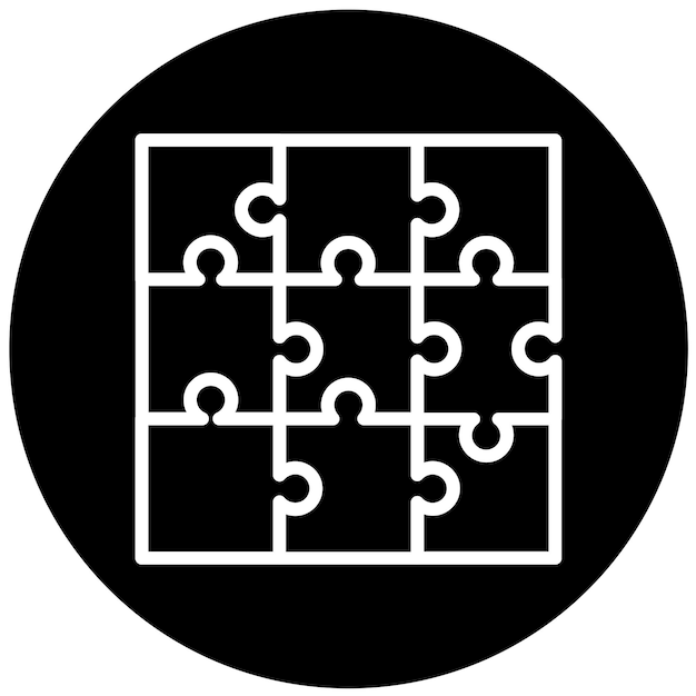 Diseño vectorial estilo de icono de rompecabezas de píxeles