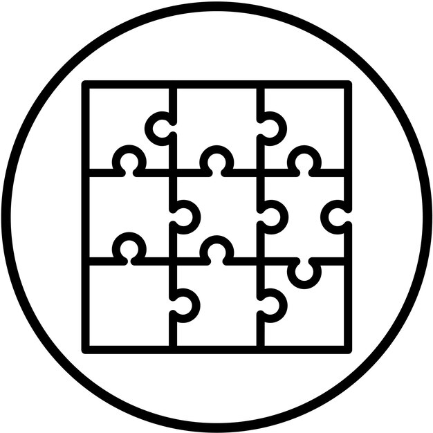 Diseño vectorial estilo de icono de rompecabezas de píxeles