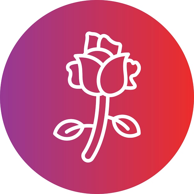Diseño vectorial Estilo del icono de la rosa