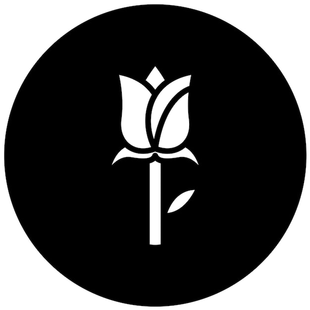Diseño vectorial Estilo del icono de la rosa