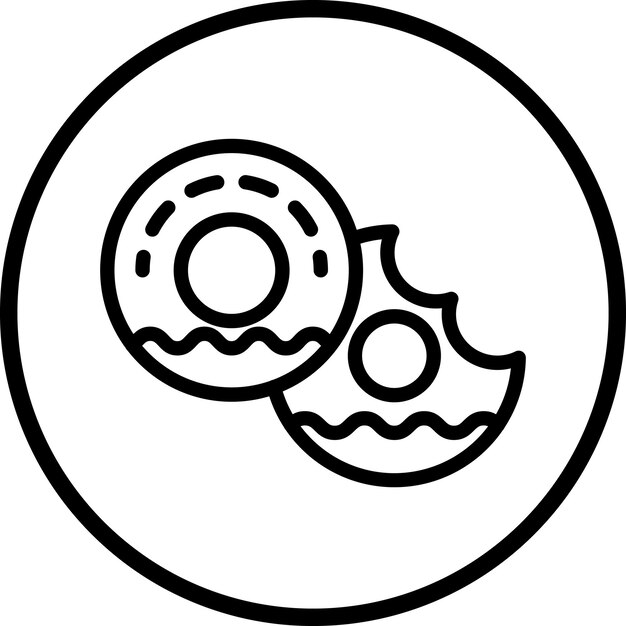 Diseño vectorial de estilo de icono de rosquilla