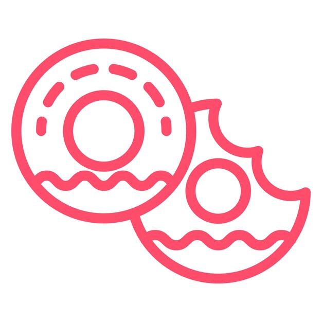 Diseño vectorial de estilo de icono de rosquilla