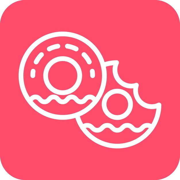 Diseño vectorial de estilo de icono de rosquilla