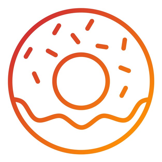 Diseño vectorial de estilo de icono de rosquilla