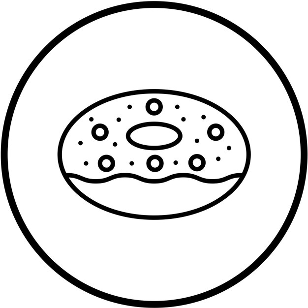 Diseño vectorial de estilo de icono de rosquilla