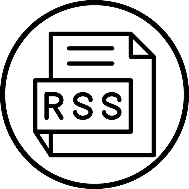 Diseño vectorial de estilo de icono RSS