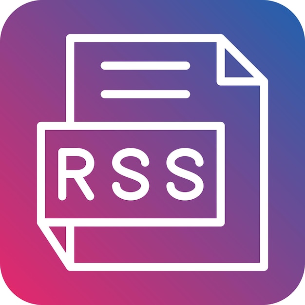 Diseño vectorial de estilo de icono RSS