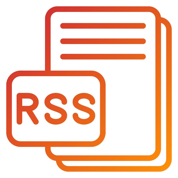 Diseño vectorial de estilo de icono RSS