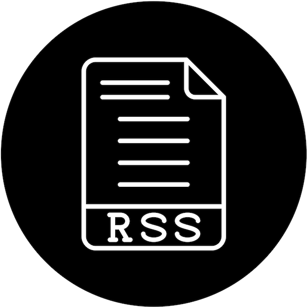 Diseño vectorial de estilo de icono RSS