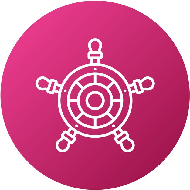 Diseño vectorial del estilo del icono de la rueda del barco