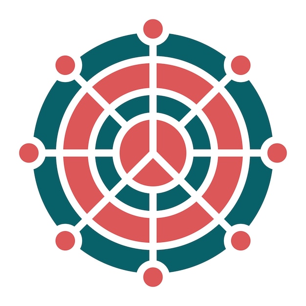 Diseño vectorial Estilo del icono de la rueda de color