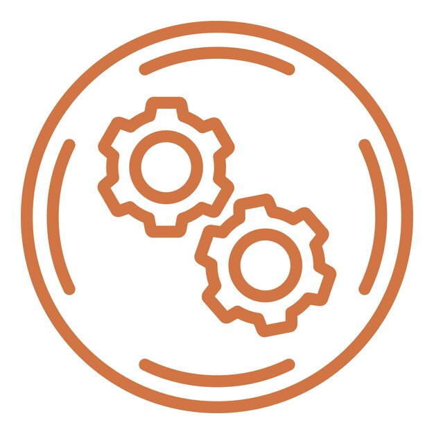 Diseño vectorial Estilo del icono de la rueda dentada