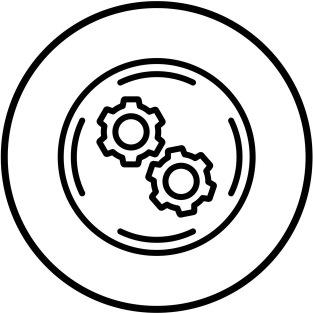 Diseño vectorial Estilo del icono de la rueda dentada