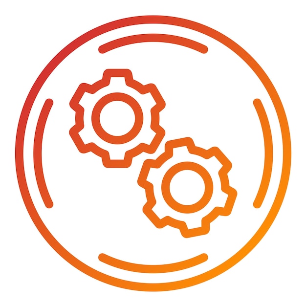 Diseño vectorial Estilo del icono de la rueda dentada