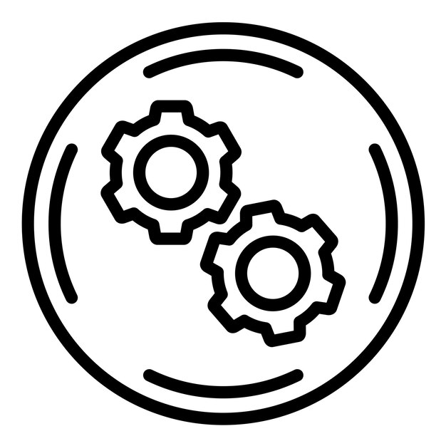 Diseño vectorial Estilo del icono de la rueda dentada