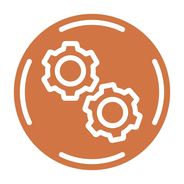 Diseño vectorial Estilo del icono de la rueda dentada